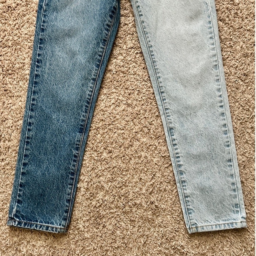 Revice Two Tone Split Denim High‎ Waisted Zipper Fly Jeans I Women's Size 24 - Picture 5 of 9
